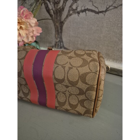 COACH F38312 VARISTY STRIPE MINI BENNETT SATCHEL X-BODY Purse Bag - Picture 6 of 16